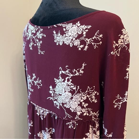 JODIFL Burgundy Floral Blouse - Picture 6 of 9